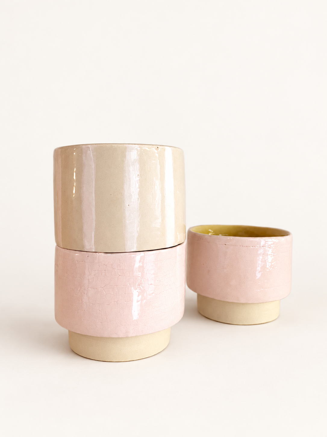 La tasse Petit Sud - rayée rose/brut