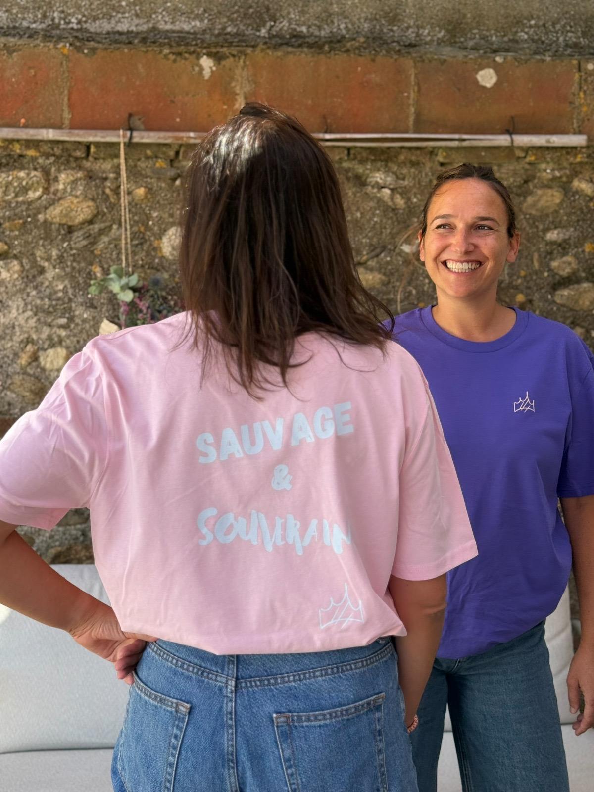 T-shirt Sauvage et Souveraine rose