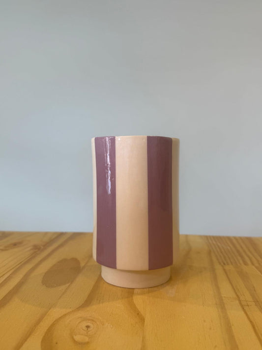 Le vase Petit Sud - rayé violet/brut