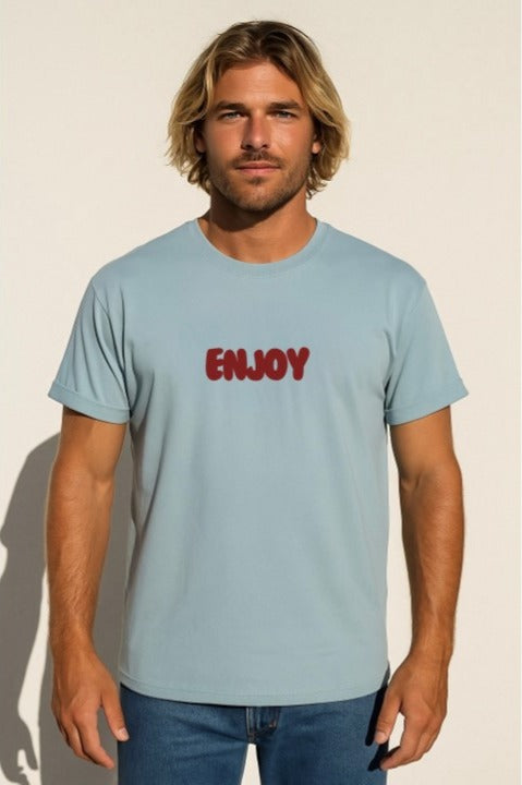 T-shirt ENJOY mixte bleu