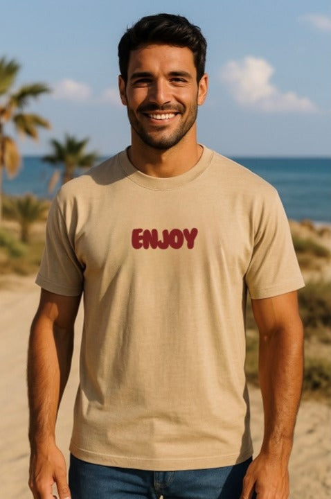 T-shirt ENJOY mixte Beige