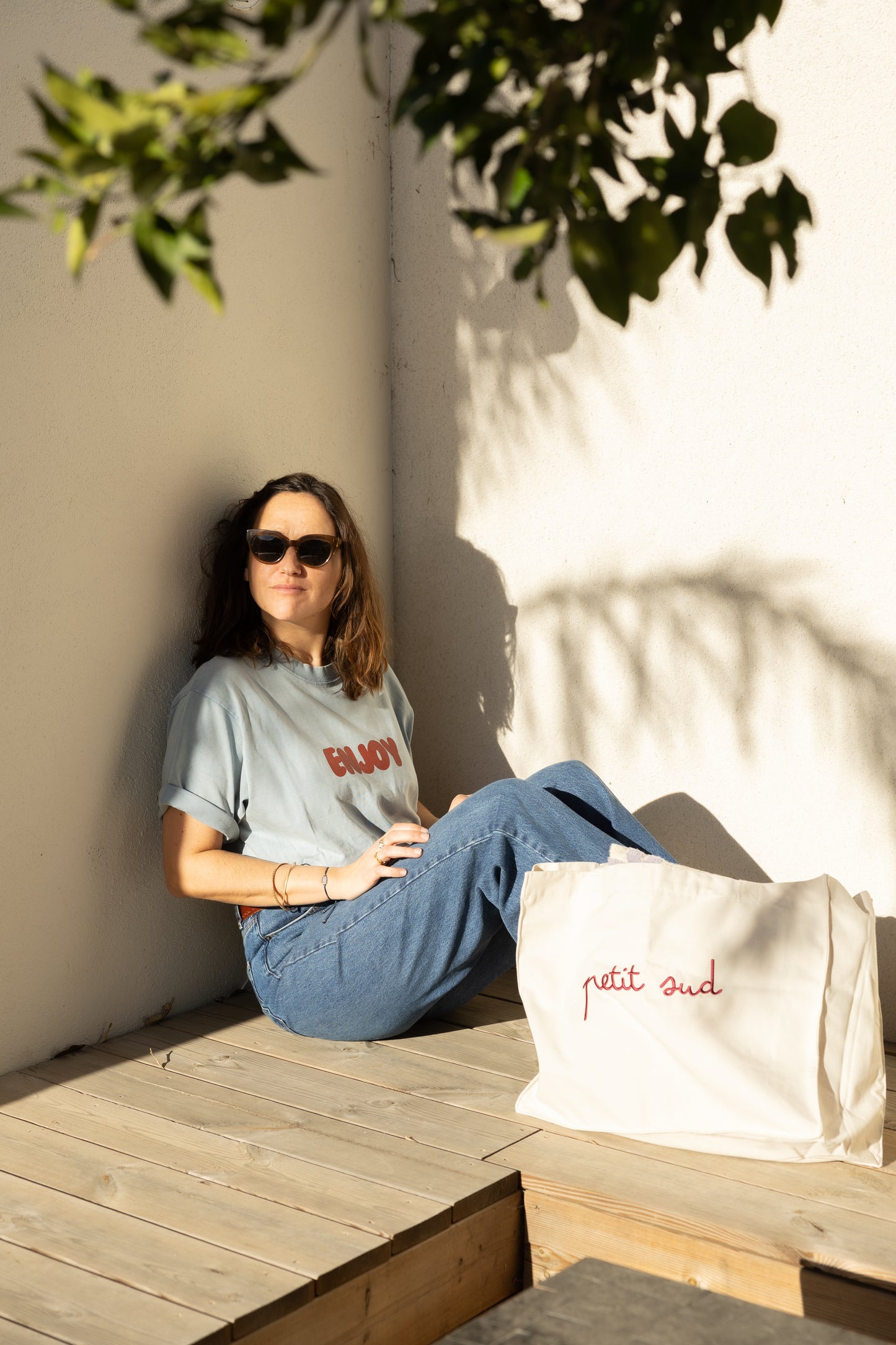 T-shirt ENJOY mixte bleu