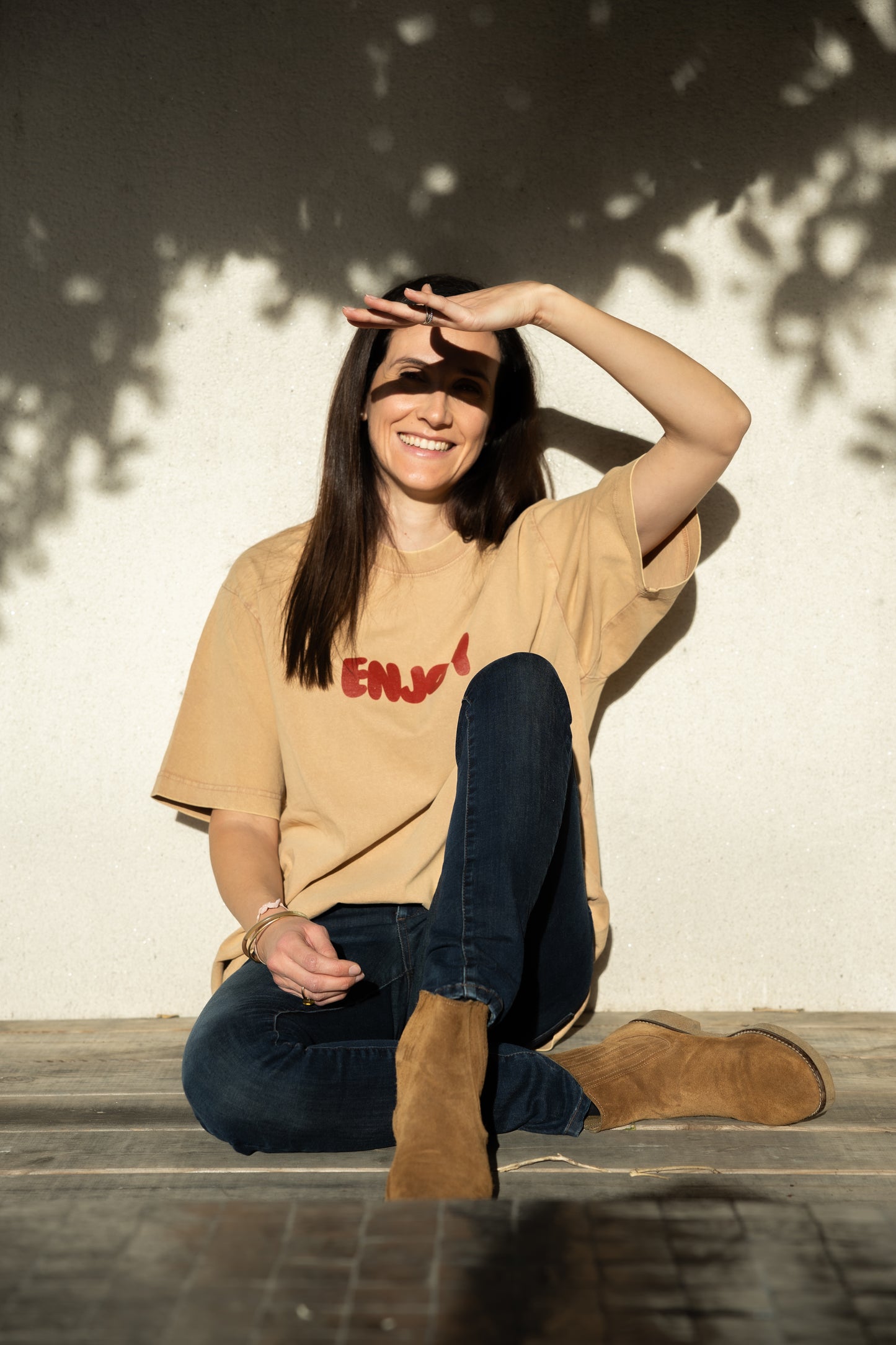 T-shirt ENJOY mixte Beige