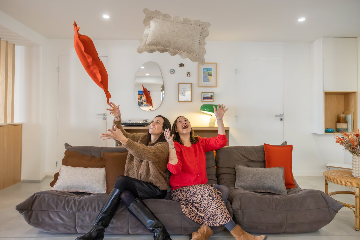 Coussin "Coixi" Beige chiné