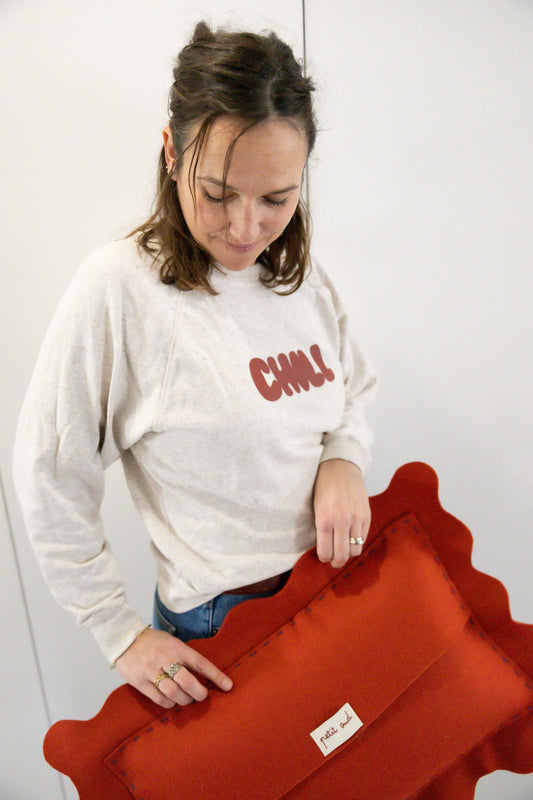 Sweat CHILL femme beige chiné